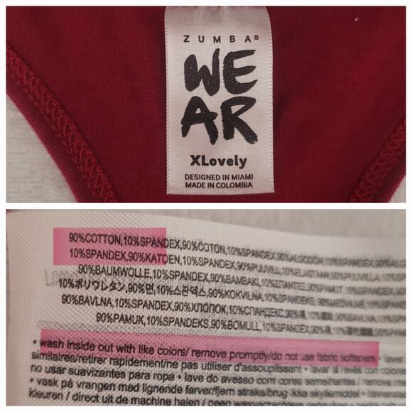 Zumba Sz XL Burgundy Glow With The Flow Racerback Tank Top Fitness Gym Lounge - Picture 6 of 8